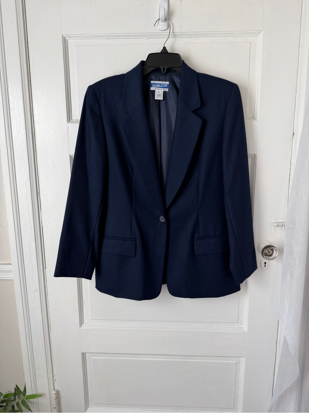 Pendleton 100% Wool Navy Blazer Jacket Single Button Classic Preppy Heritage 10P
